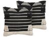 Set of 2 Cotton Cushions Geometric Pattern 50 x 50 cm Beige and Black CHITTOOR_829447