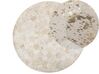 Dywan patchwork okrągły skórzany ⌀ 140 cm beżowy ZEYTIN_742928