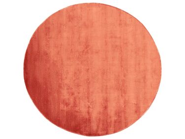 Okrúhly viskózový koberec ⌀ 140 cm oranžový GESI II
