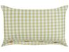 Set of 2 Cushions Chequered Pattern 40 x 60 cm Olive Green and White TALYA_902182