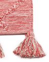 Teppich Baumwolle rot 80 x 150 cm mit Quasten NIGDE_839469