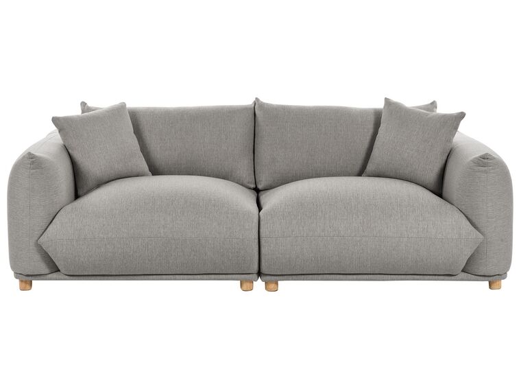 3-Sitzer Sofa hellgrau mit Kissen LUVOS_885566