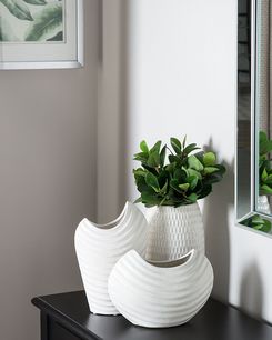 Koristemaljakko keraaminen valkoinen 25 cm LINZI