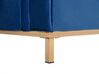 Canapé angle à droite 4 places en velours bleu foncé avec pouf OSLO_869602