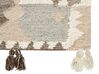 Alfombra kilim de lana beige/marrón/gris 160 x 230 cm ARALEZ_859753