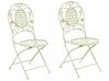 Set of 2 Metal Garden Folding Chairs Light Green BIVIO_806652