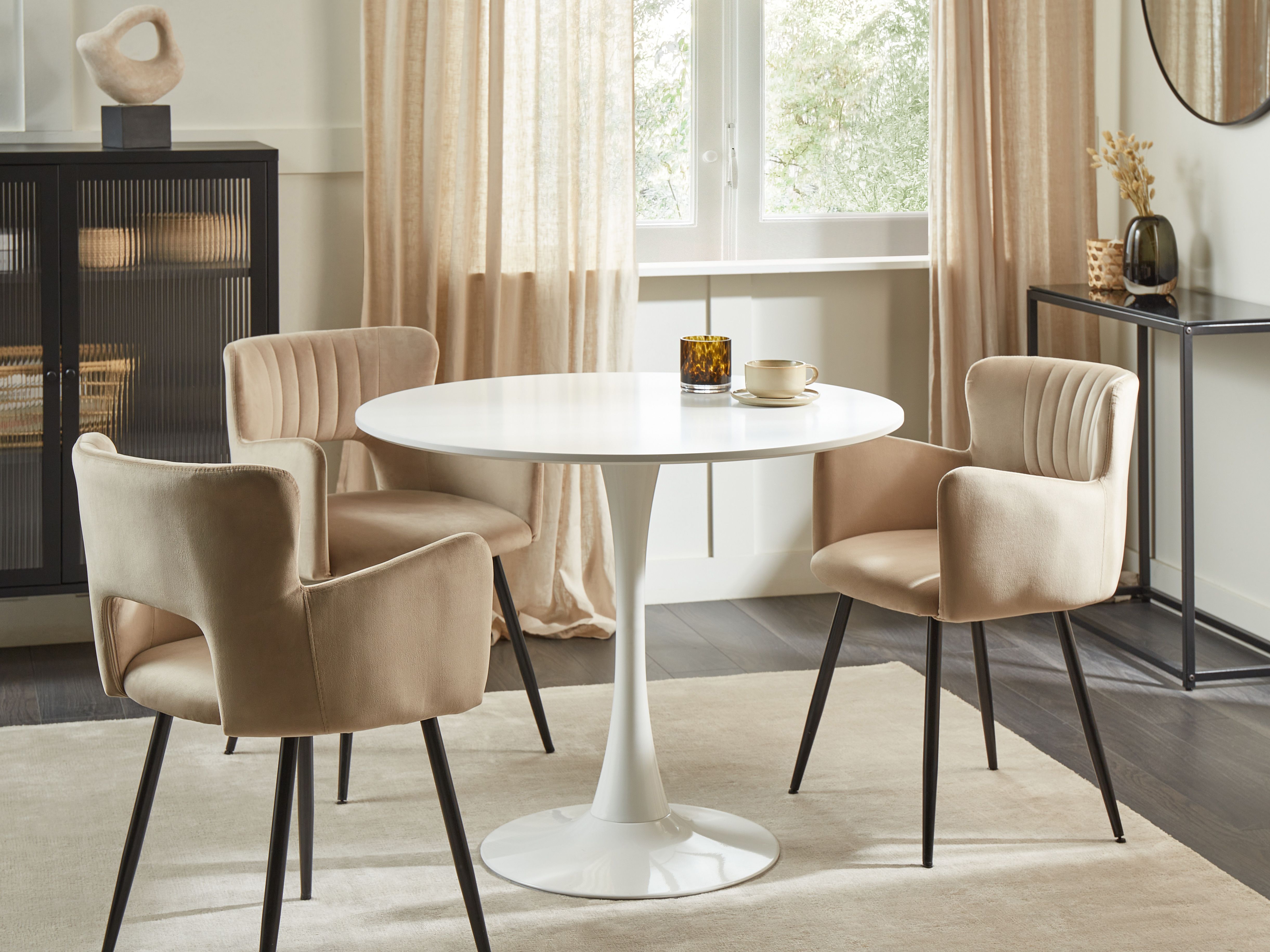 Round Dining Table ⌀ 90 cm White BOCA | Beliani.co.uk