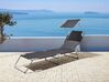 Steel Reclining Sun Lounger with Canopy Black FOLIGNO_810029