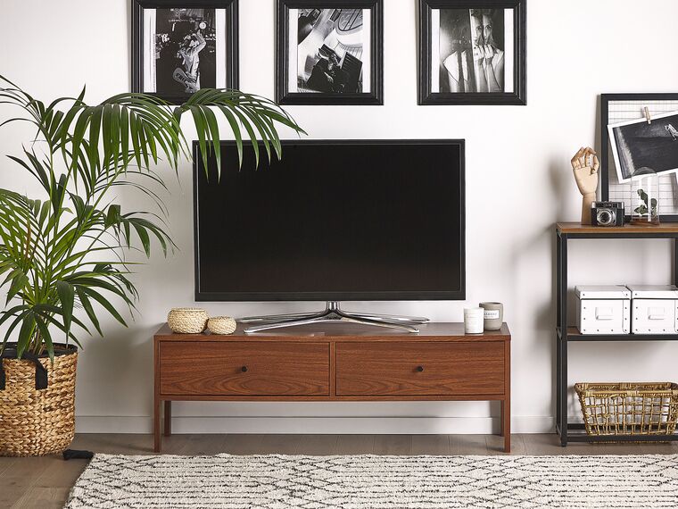 TV Stand Dark Wood CORINA Beliani.co.uk