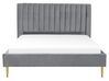 Zamatová posteľ 160 x 200 cm sivá MARVILLE_792250