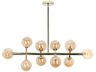 10 Light Pendant Lamp Gold RAMIS