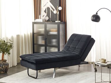 Velvet Chaise Lounge Black LOIRET