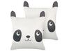 Set of 2 Cotton Kids Cushions Panda Motif 45 x 45 cm Black and White PANDAPAW_911950