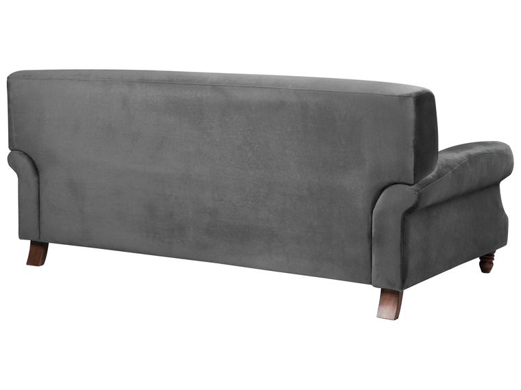 3 Seater Velvet Sofa Grey EIKE Beliani.co.uk