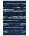 Teppich blau / weiß 200 x 300 cm Streifenmuster Shaggy TASHIR_854454