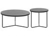 Set of 2 Coffee Tables Concrete Effect with Black MELODY Big and Medium_822559