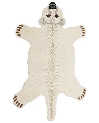 Tapis pour enfants en laine blanc 100 x 160 cm ours TAQQIQ