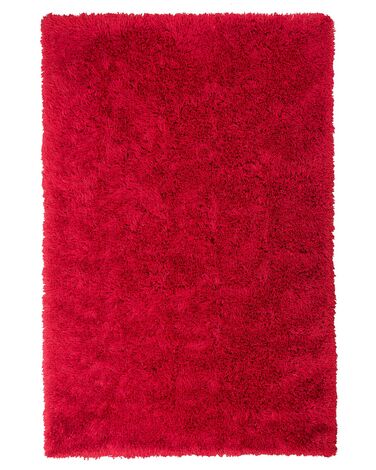 Tappeto shaggy rettangolare rosso 140 x 200 cm CIDE