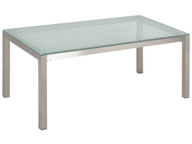 Záhradný stôl so sklenenou doskou 180 x 90 cm priehľadný GROSSETO
