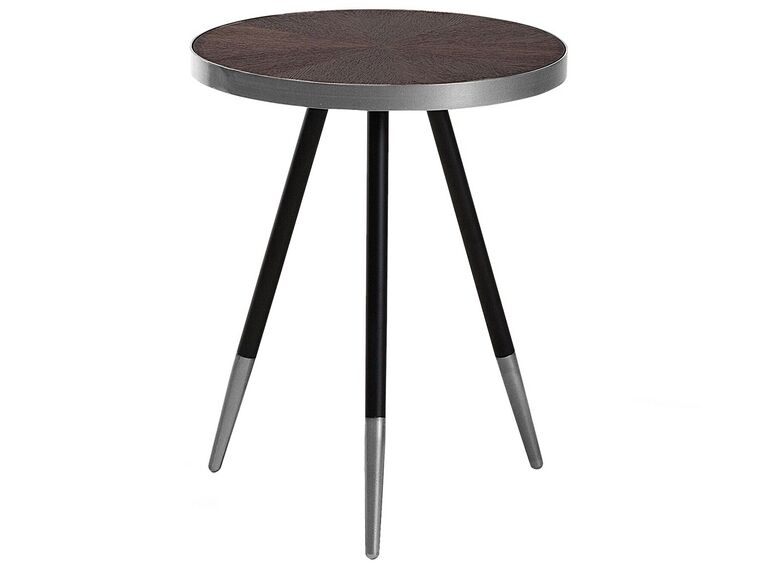 Table appoint bois foncé avec pieds argentés RAMONA_705806