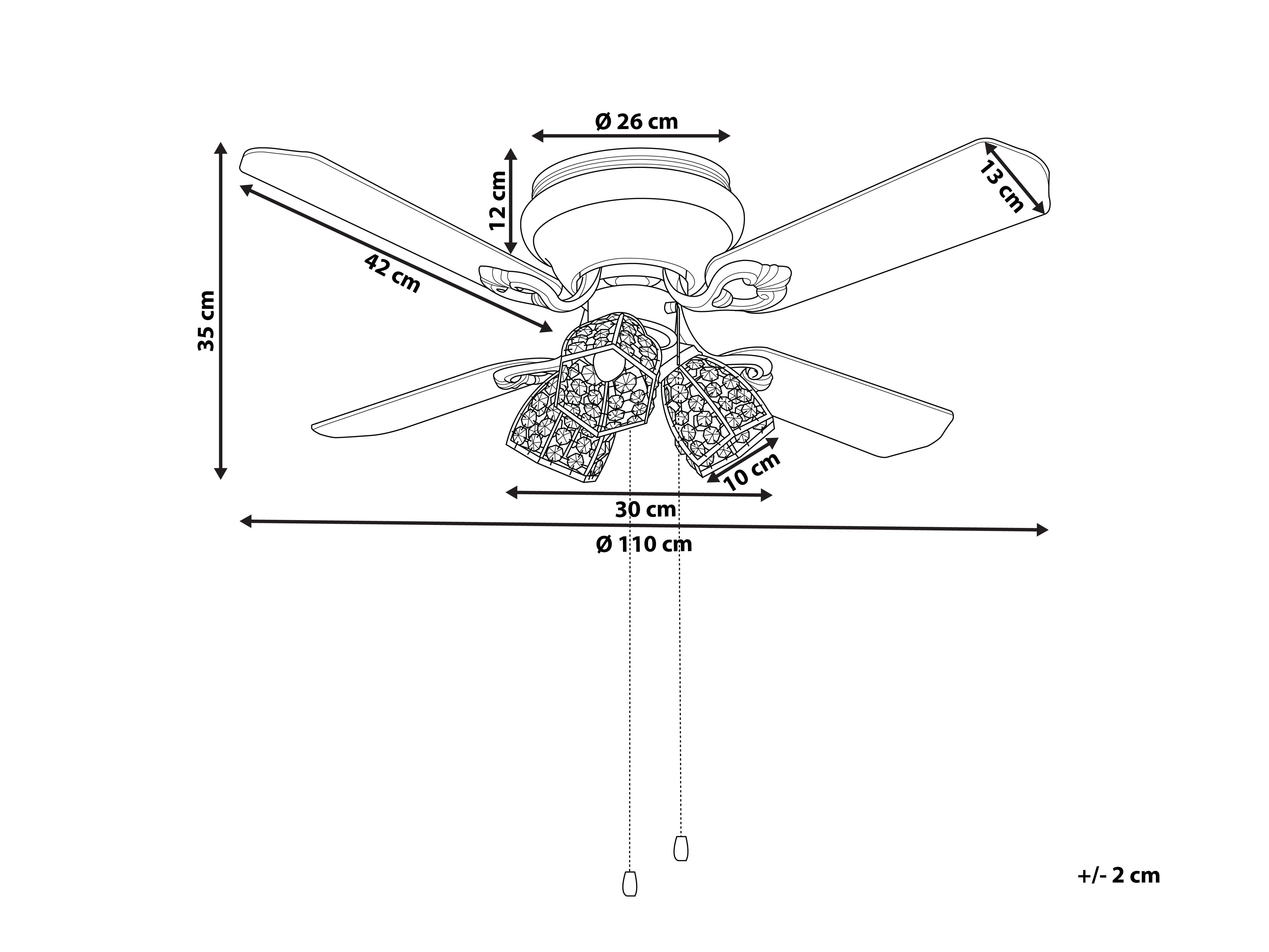 Deckenventilator mit Licht dunkler Holzfarbton / schwarz SALWEEN