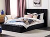 Zamatová posteľ s úložným priestorom 180 x 200 cm čierna NOYERS_834573
