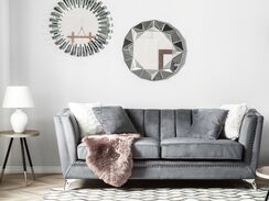 3-istuttava sohva samettinen harmaa GAULA