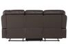 Sofá 3 plazas reclinable de piel sintética marrón oscuro BERGEN_681550