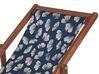 Set of 2 Sun Lounger Replacement Fabrics Floral Pattern Navy Blue ANZIO / AVELLINO_819909
