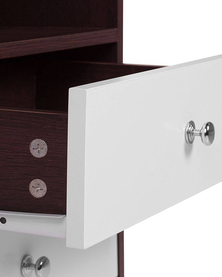 2 Drawer Bedside Table Dark Wood with White ARVIN Beliani.co.uk