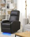 Faux Leather LED Recliner Chair with USB Port Black VIRRAT_788787