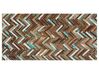 Patchwork koberec z hovězí kůže v hnědo-modrých odstínech 80x150 cm AMASYA_642048