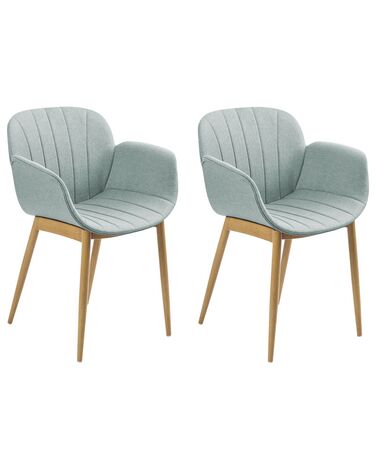 Conjunto de 2 sillas verde menta/madera clara ALICE