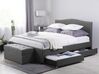 Łóżko z szufladami tapicerowane 180 x 200 cm szare MONTPELLIER_714428