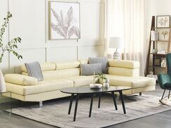 5-istuttava kulmasohva keinonahka vasenk. beige NORREA 5-istuttava kulmasohva keinonahka vasenk. beige NORREA