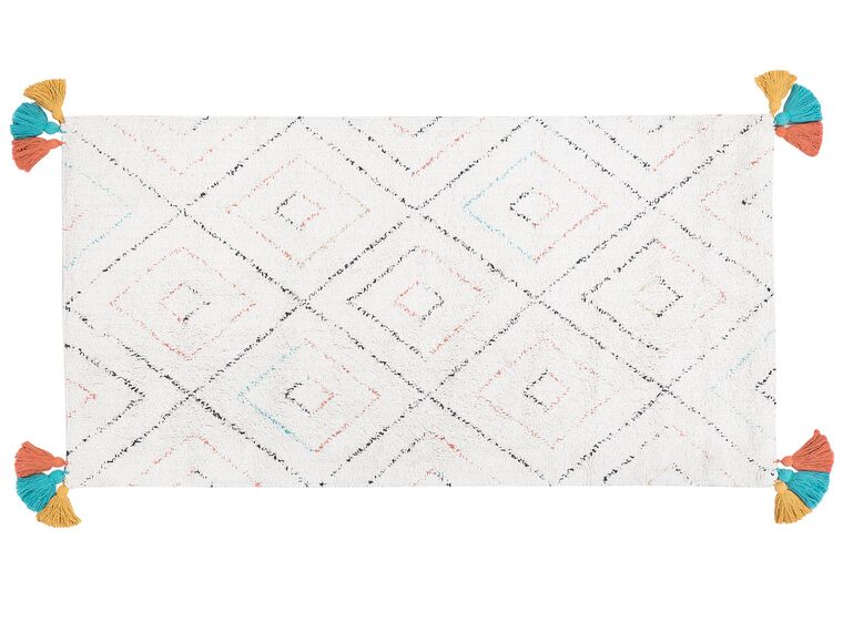 Bavlnený koberec 80 x 150 cm biela/viacfarebná KARTAL_747622