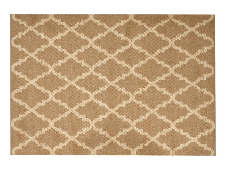 Teppich Jute beige 160 x 230 cm marokkanisches Muster Kurzflor MERMER_887054