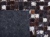 Tapis en cuir patchwork marron et argenté 160 x 230 cm AKKESE_764595