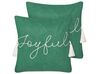 Conjunto de 2 almofadas decorativas em algodão verde 45 x 45 cm ELETTARIA_887645