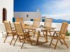 Gartenmöbel Set mit Sonnenschirm (12 Optionen) Akazienholz hellbraun 6-Sitzer JAVA_863830