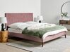 Łóżko welurowe 180 x 200 cm różowe BAYONNE_901293