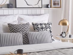 Koristetyynysetti 30 x 50 cm raidallinen harmaa KOMANA