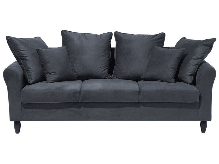 3 Seater Velvet Sofa Grey BORNHOLM_711051