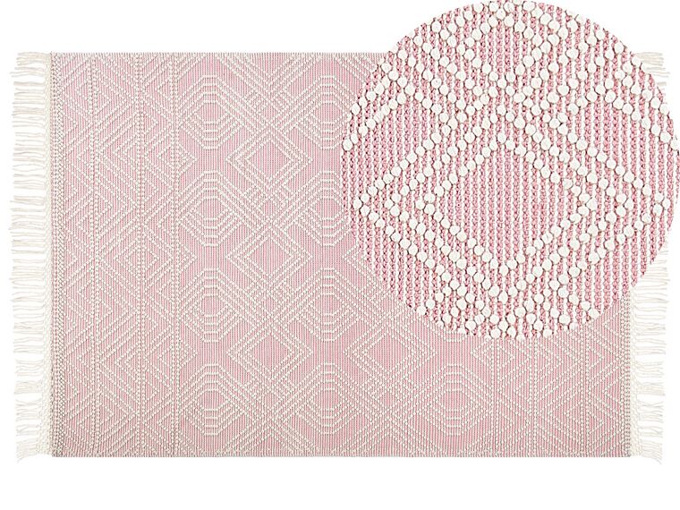 Vloerkleed wol roze 160 x 230 cm ADANA_856163