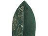 Dekokissen Blättermotiv Samtstoff dunkelgrün / gold 45 x 45 cm 2er Set MONSTERA_837923