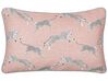 Set of 2 Cotton Cushions Cheetah Motif 30 x 50 cm Pink ARALES_893100