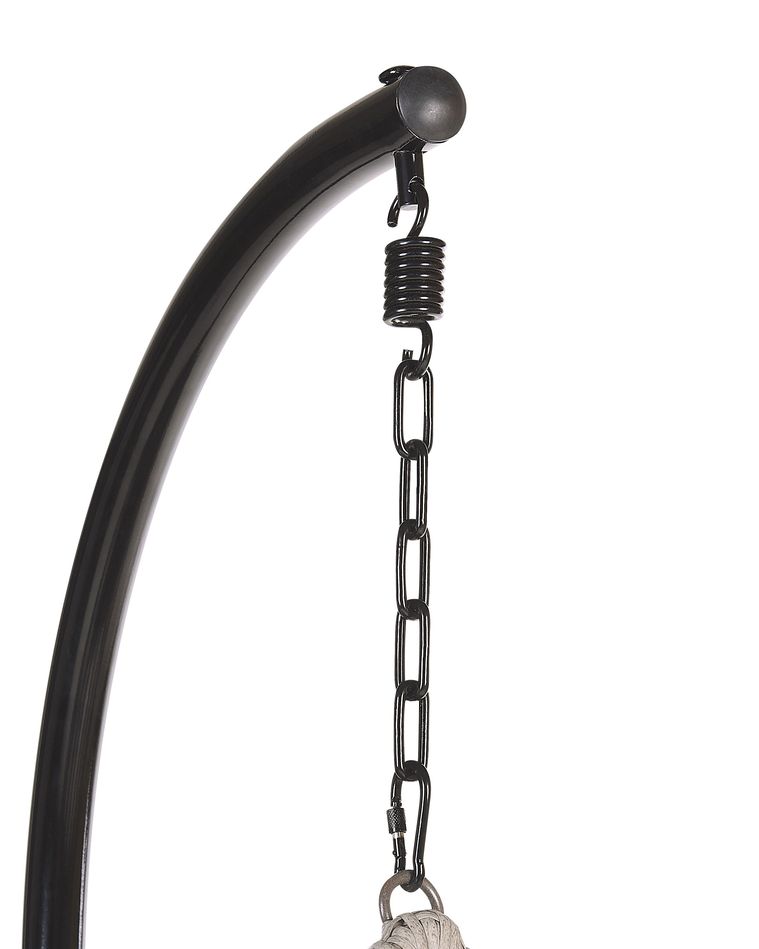 PE Rattan Hanging Chair with Stand Grey ARSITA Beliani.co.uk