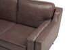 3 Seater Sofa Faux Leather Brown LOKKA_697787