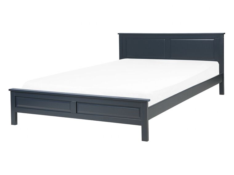 Bed hout donkerblauw 140 x 200 cm OLIVET_734503