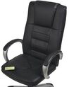 Cadeira de escritório com função de massagem em pele sintética preta GRANDEUR II_816129
